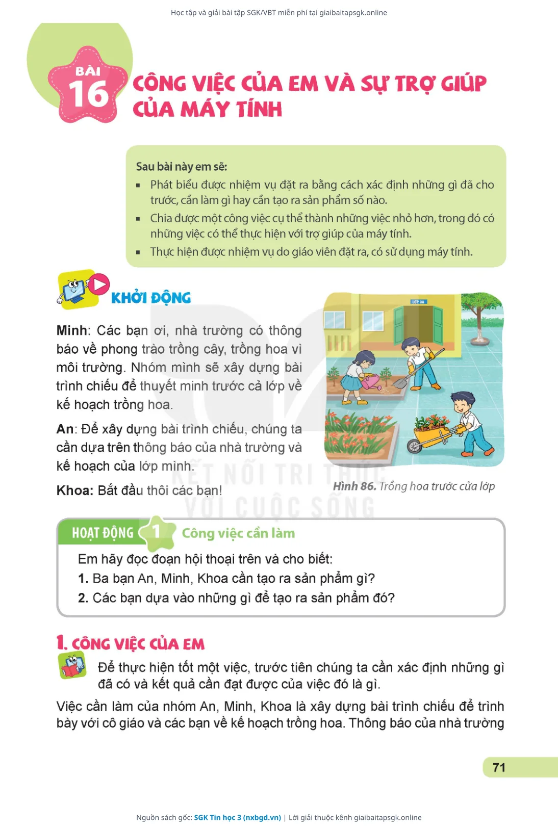 Trang 72 sách giáo khoa SGK Tin học 3 thu nhỏ