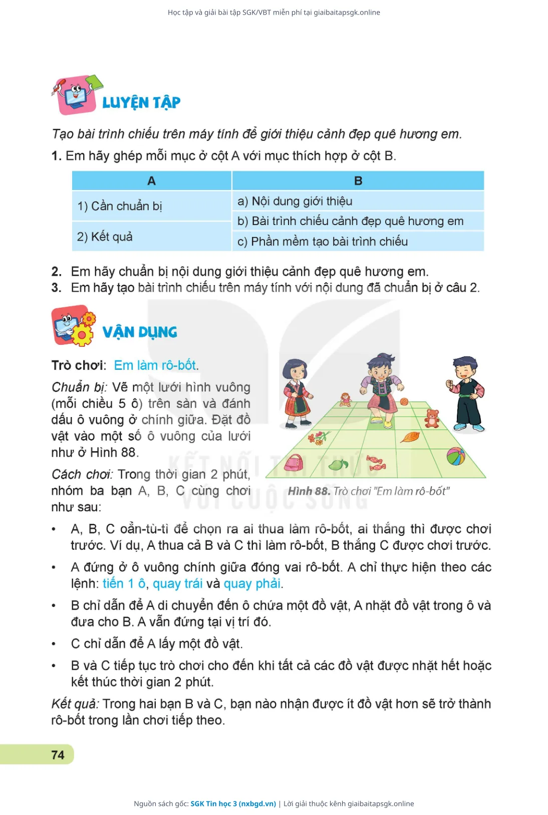 Trang 75 sách giáo khoa SGK Tin học 3 thu nhỏ