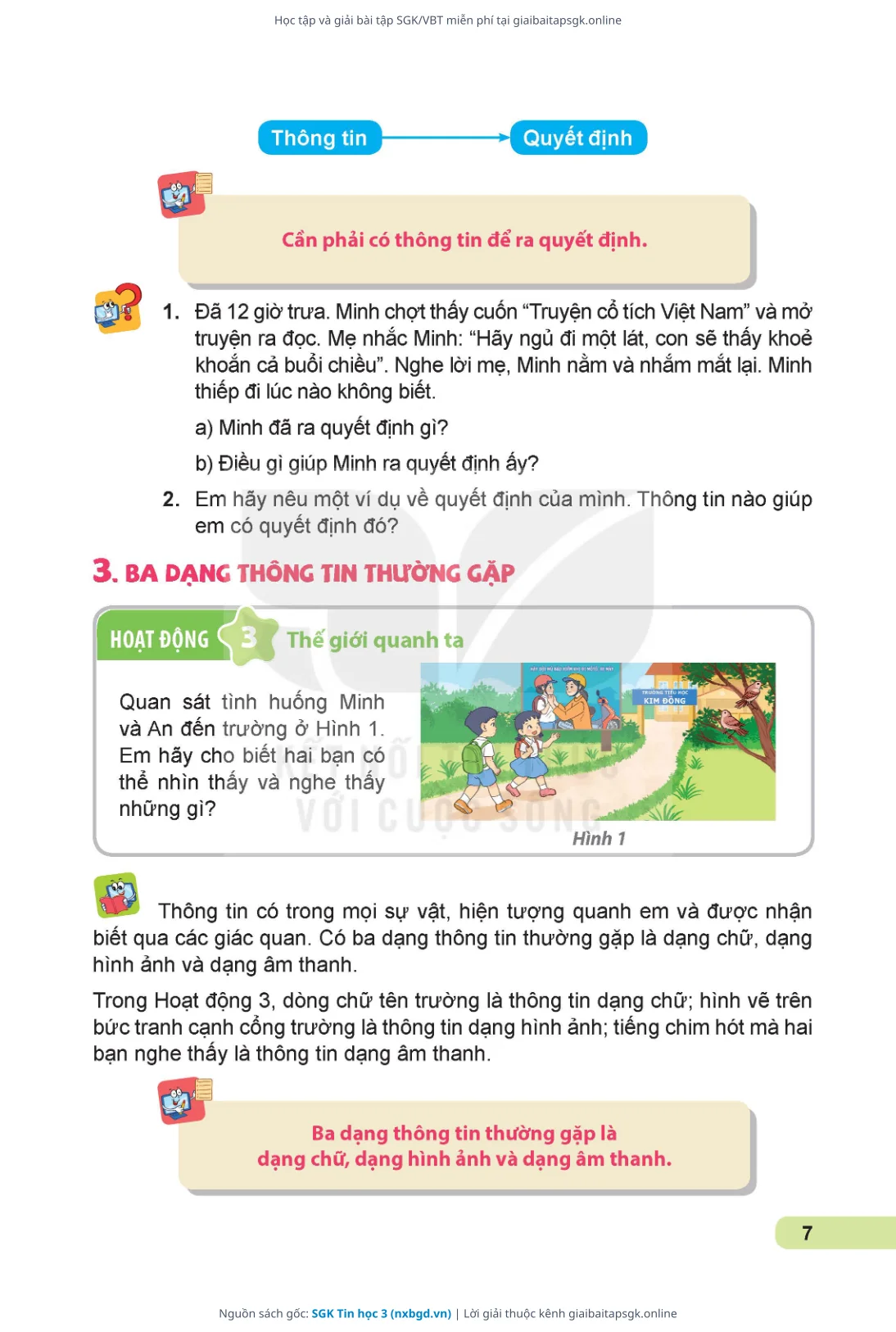 Trang 8 sách giáo khoa SGK Tin học 3 thu nhỏ