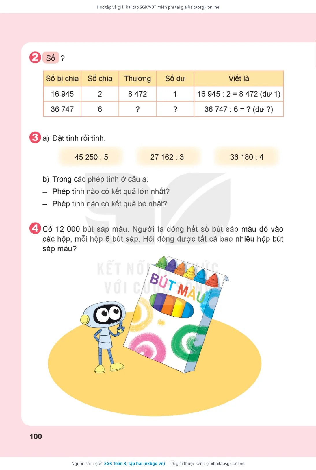 Trang 101 sách giáo khoa SGK Toán 3, tập hai thu nhỏ