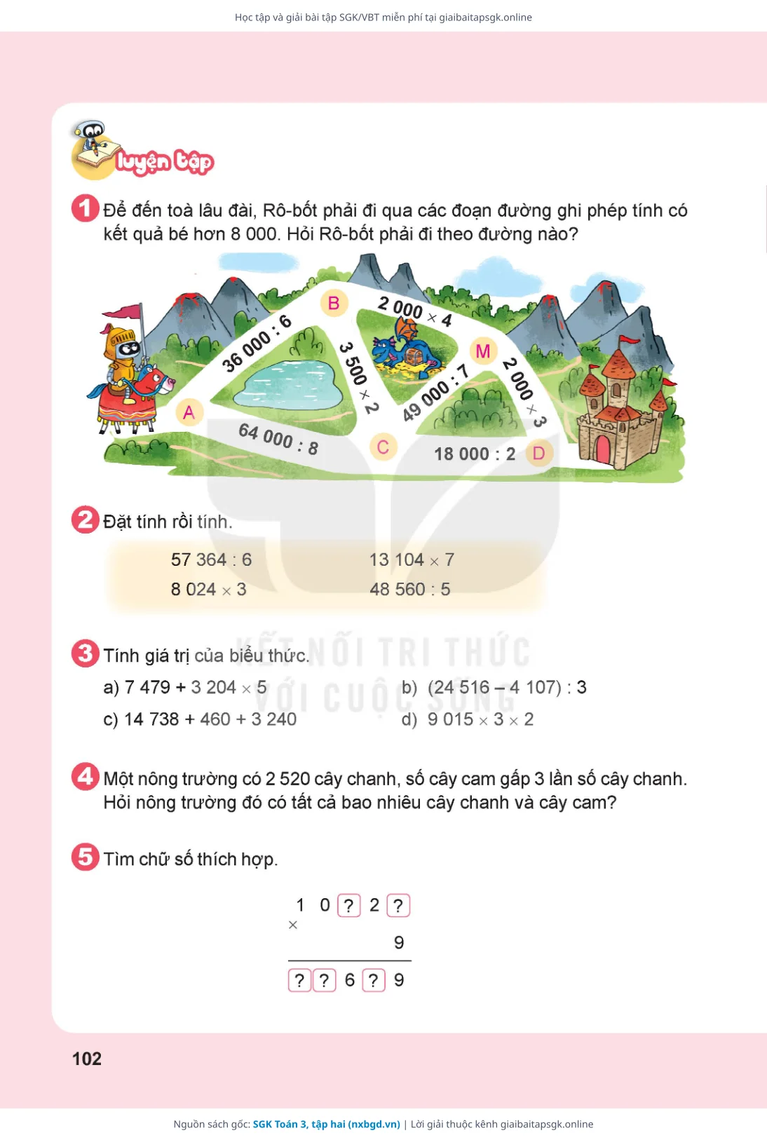 Trang 103 sách giáo khoa SGK Toán 3, tập hai thu nhỏ