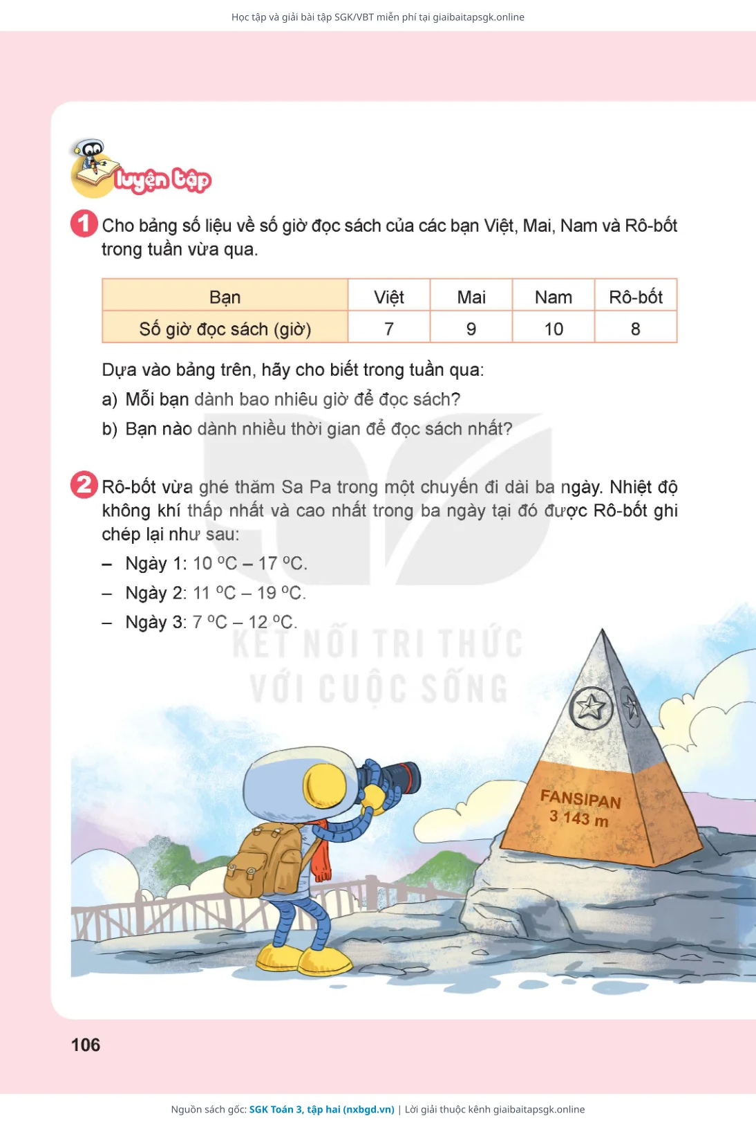 Trang 107 sách giáo khoa SGK Toán 3, tập hai thu nhỏ