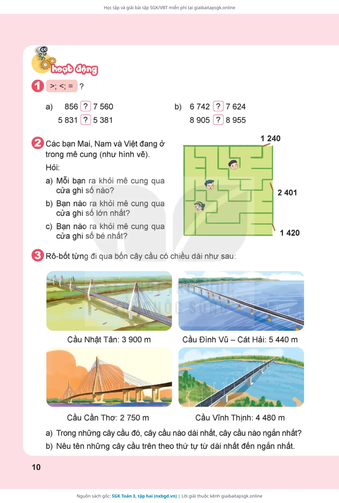 Trang 11 sách giáo khoa SGK Toán 3, tập hai thu nhỏ