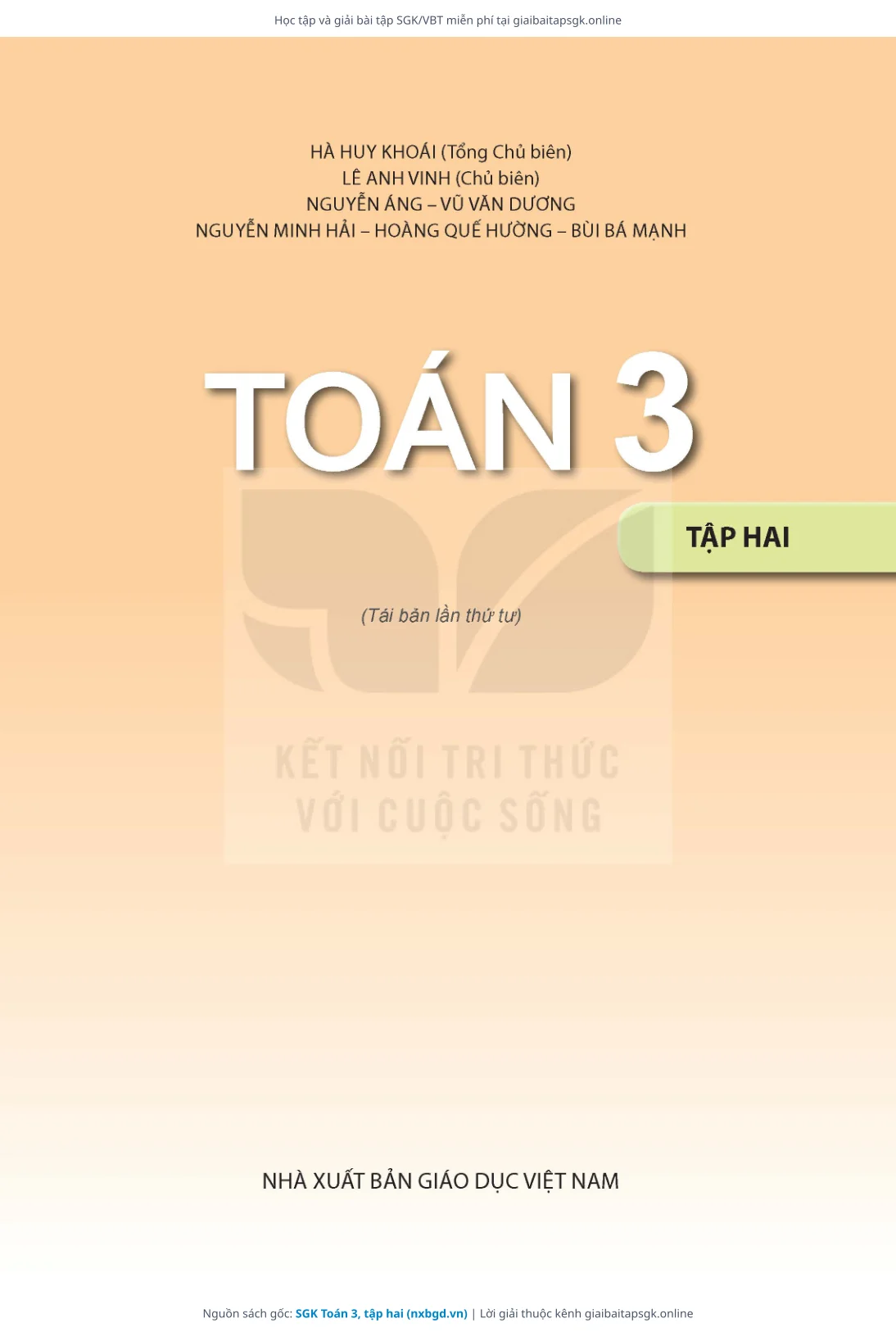Trang 2 sách giáo khoa SGK Toán 3, tập hai thu nhỏ