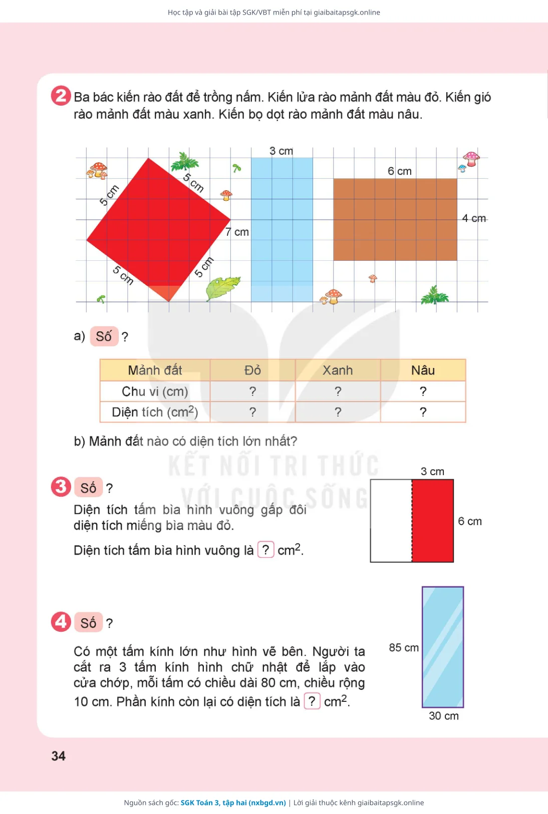 Trang 35 sách giáo khoa SGK Toán 3, tập hai thu nhỏ