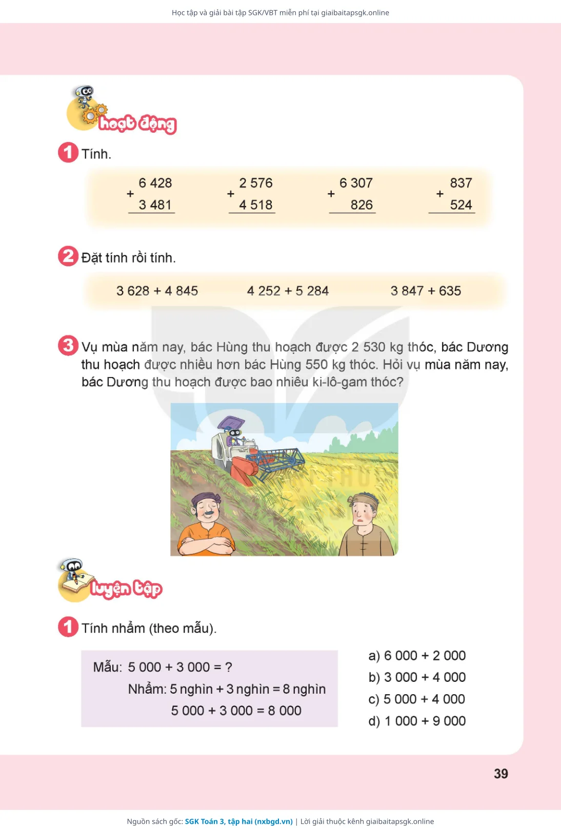 Trang 40 sách giáo khoa SGK Toán 3, tập hai thu nhỏ