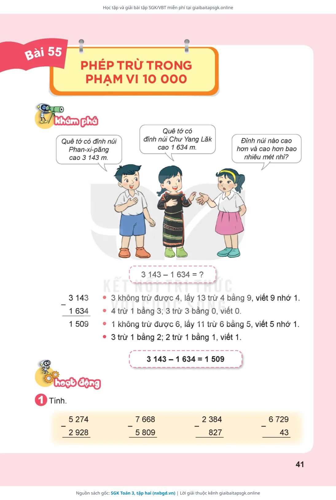 Trang 42 sách giáo khoa SGK Toán 3, tập hai thu nhỏ