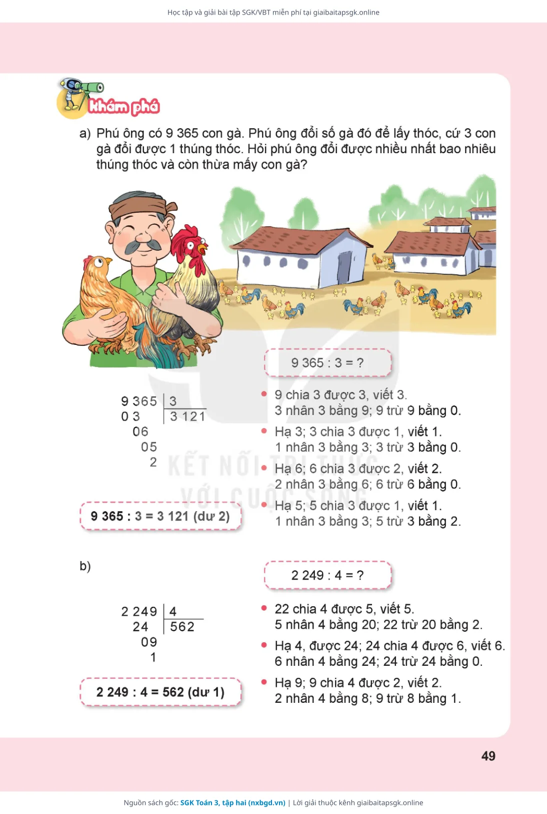 Trang 50 sách giáo khoa SGK Toán 3, tập hai thu nhỏ
