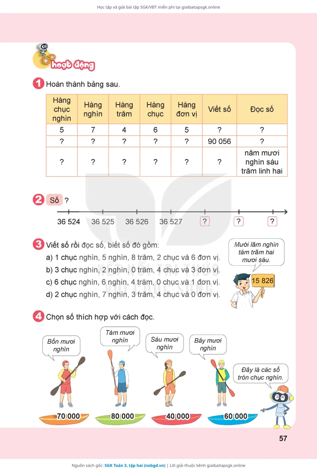 Trang 58 sách giáo khoa SGK Toán 3, tập hai thu nhỏ
