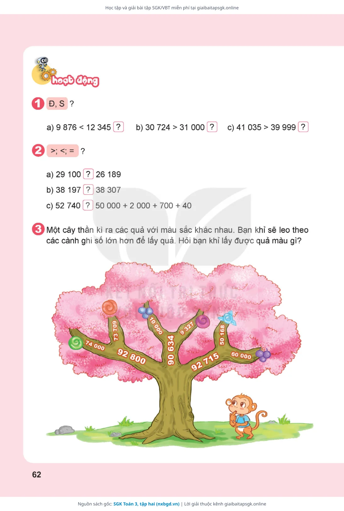 Trang 63 sách giáo khoa SGK Toán 3, tập hai thu nhỏ