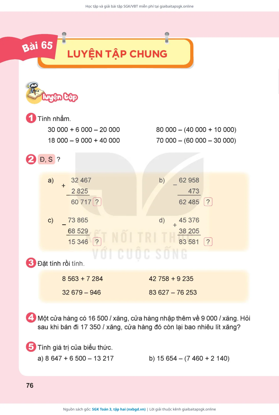 Trang 77 sách giáo khoa SGK Toán 3, tập hai thu nhỏ