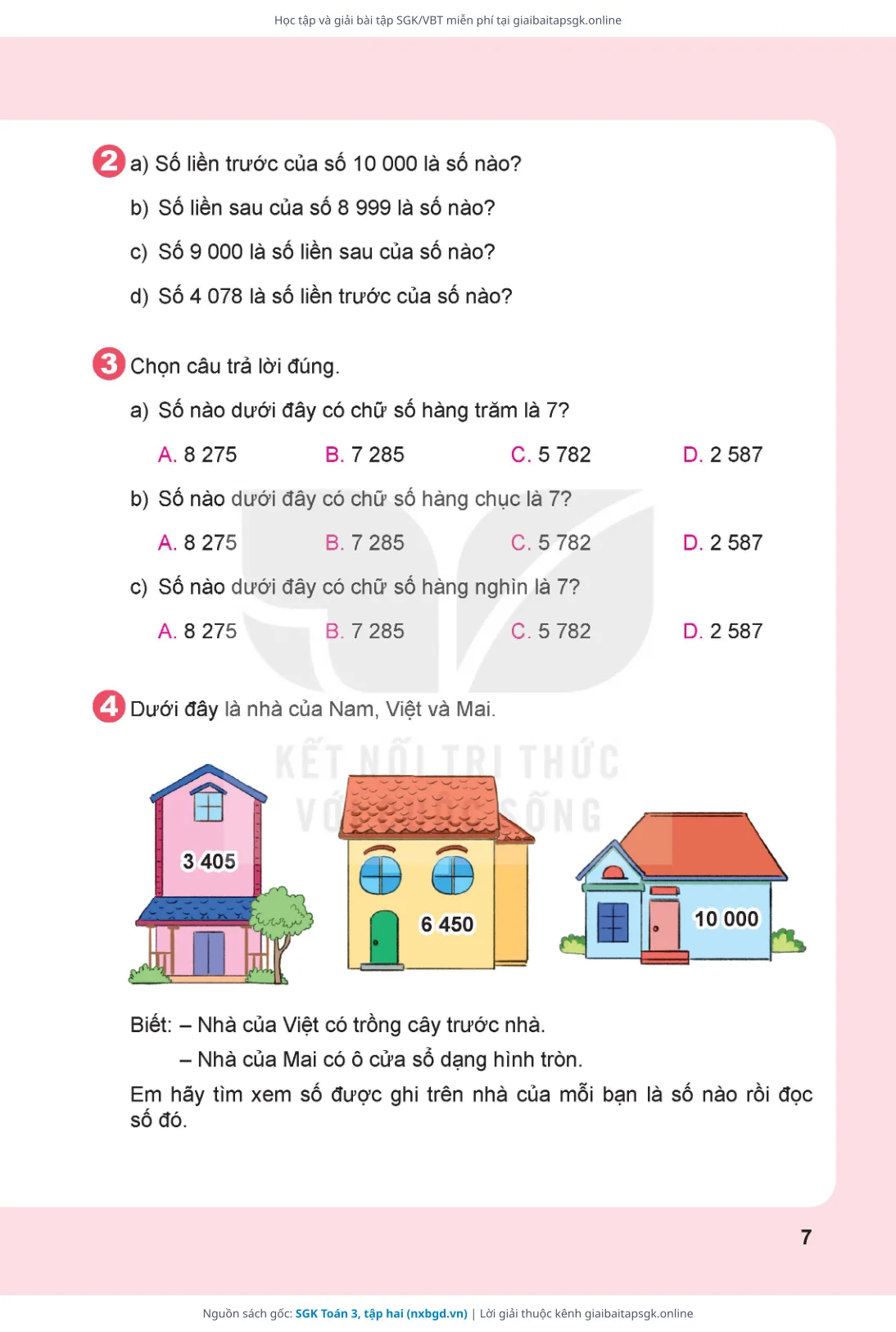 Trang 8 sách giáo khoa SGK Toán 3, tập hai thu nhỏ