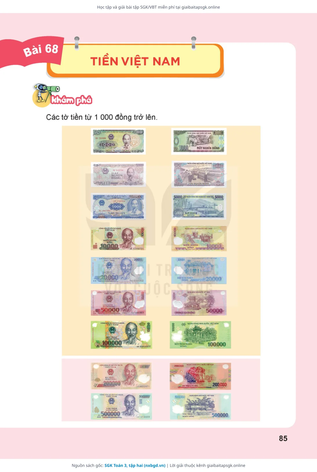 Trang 86 sách giáo khoa SGK Toán 3, tập hai thu nhỏ
