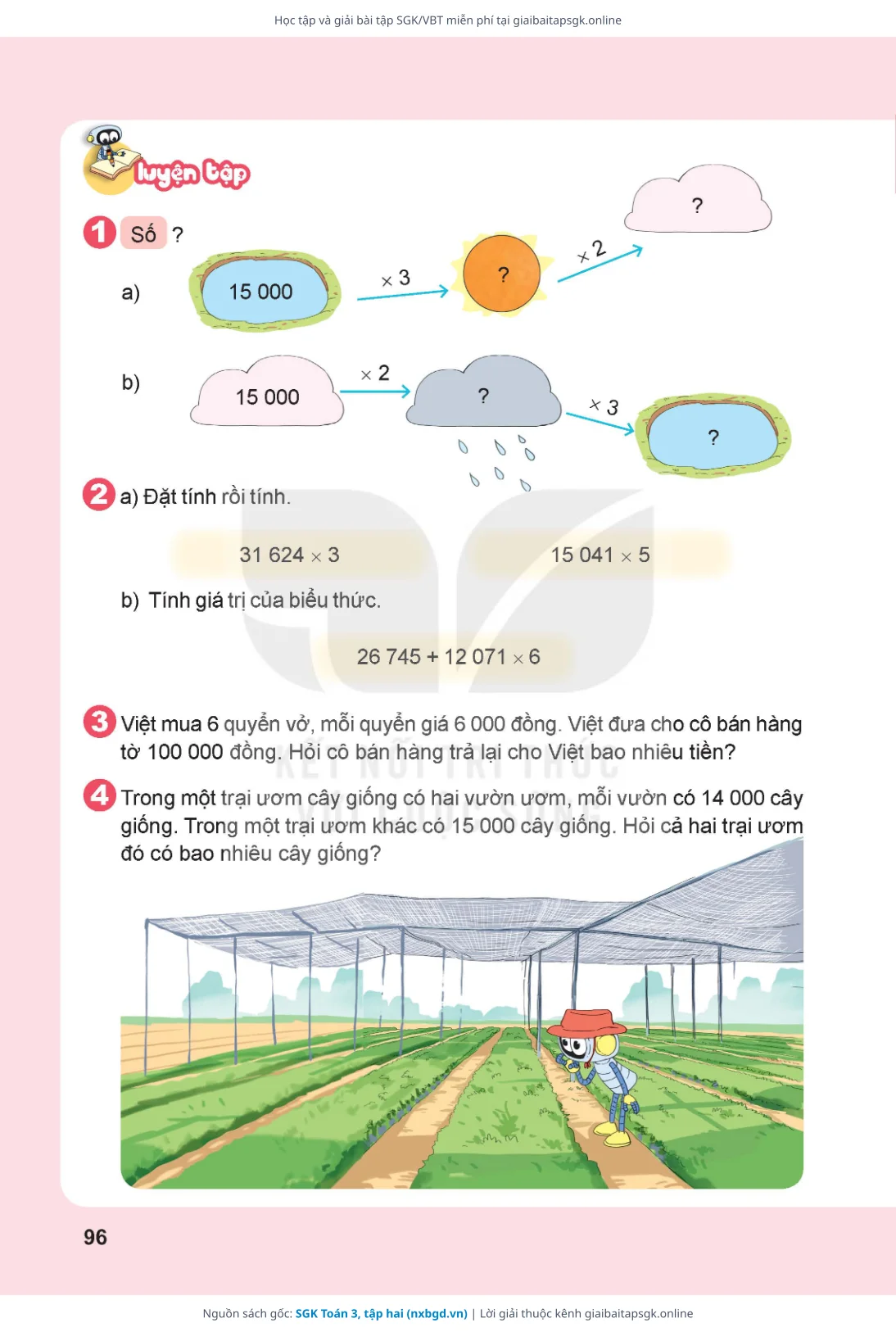 Trang 97 sách giáo khoa SGK Toán 3, tập hai thu nhỏ