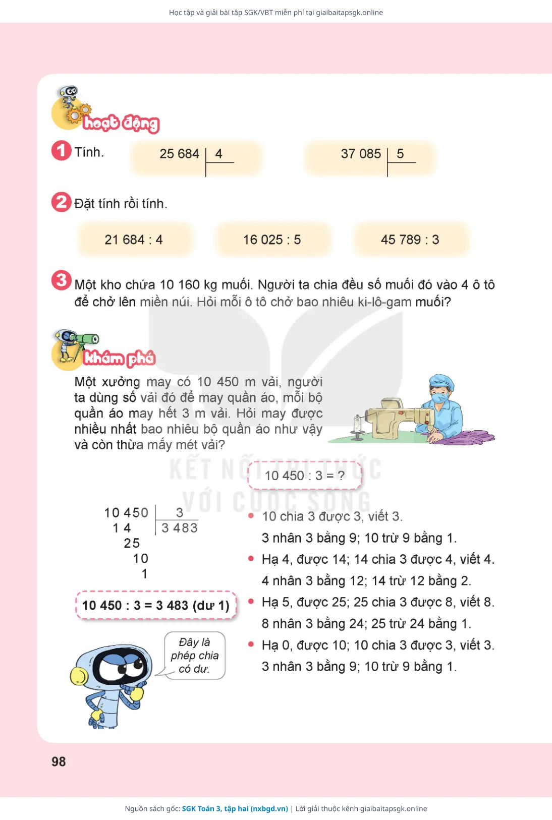 Trang 99 sách giáo khoa SGK Toán 3, tập hai thu nhỏ
