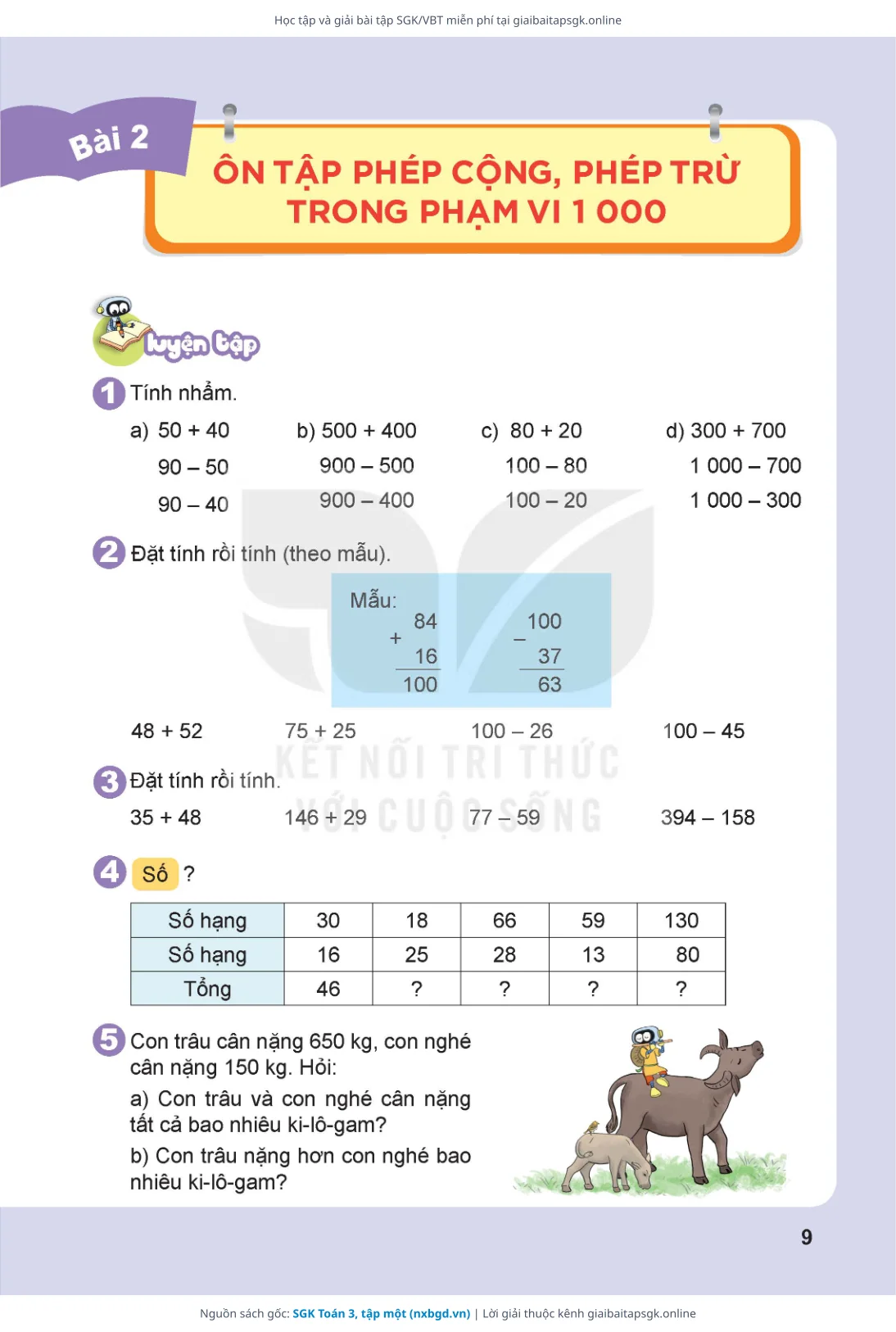 Trang 10 sách giáo khoa SGK Toán 3, tập một thu nhỏ