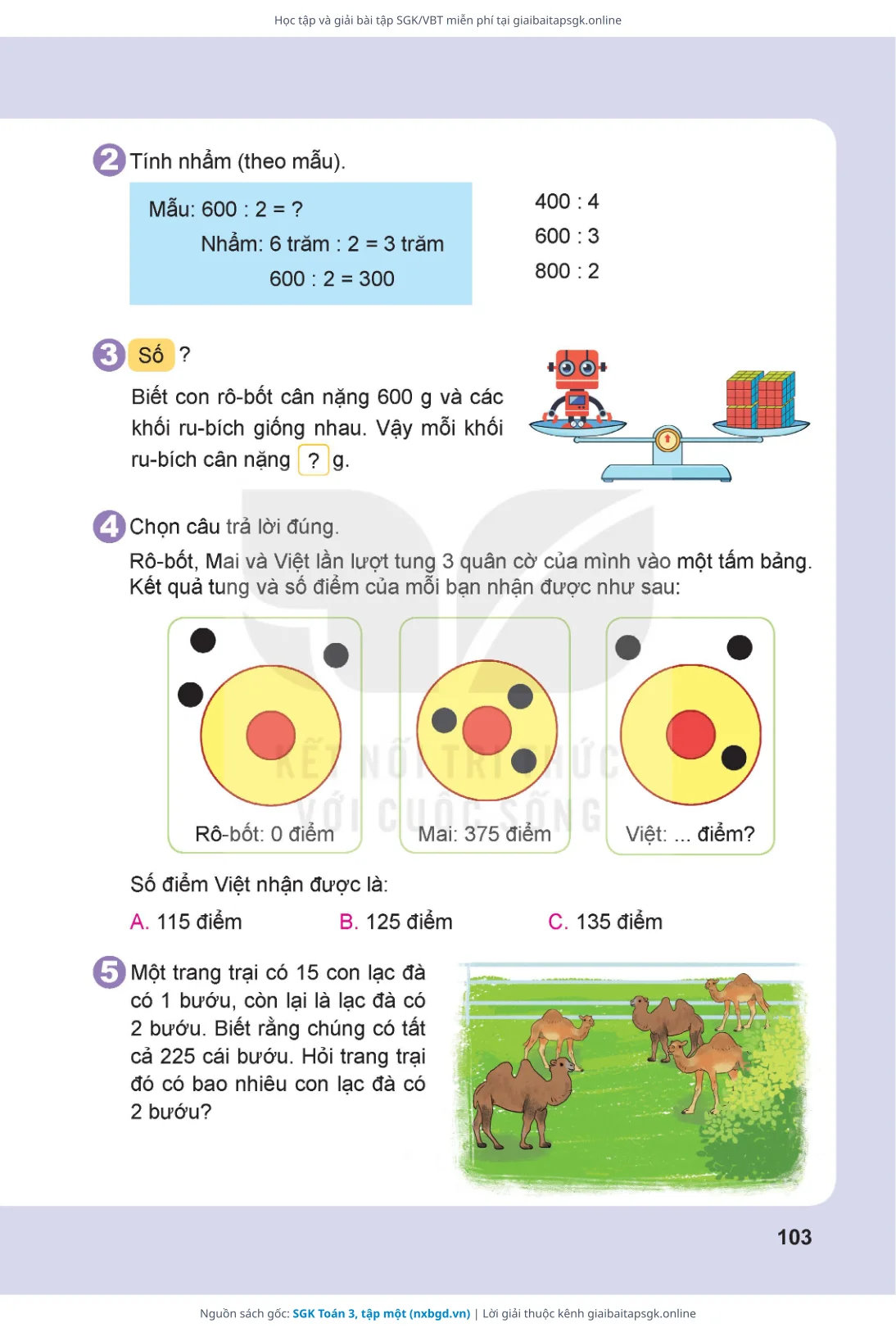 Trang 104 sách giáo khoa SGK Toán 3, tập một thu nhỏ