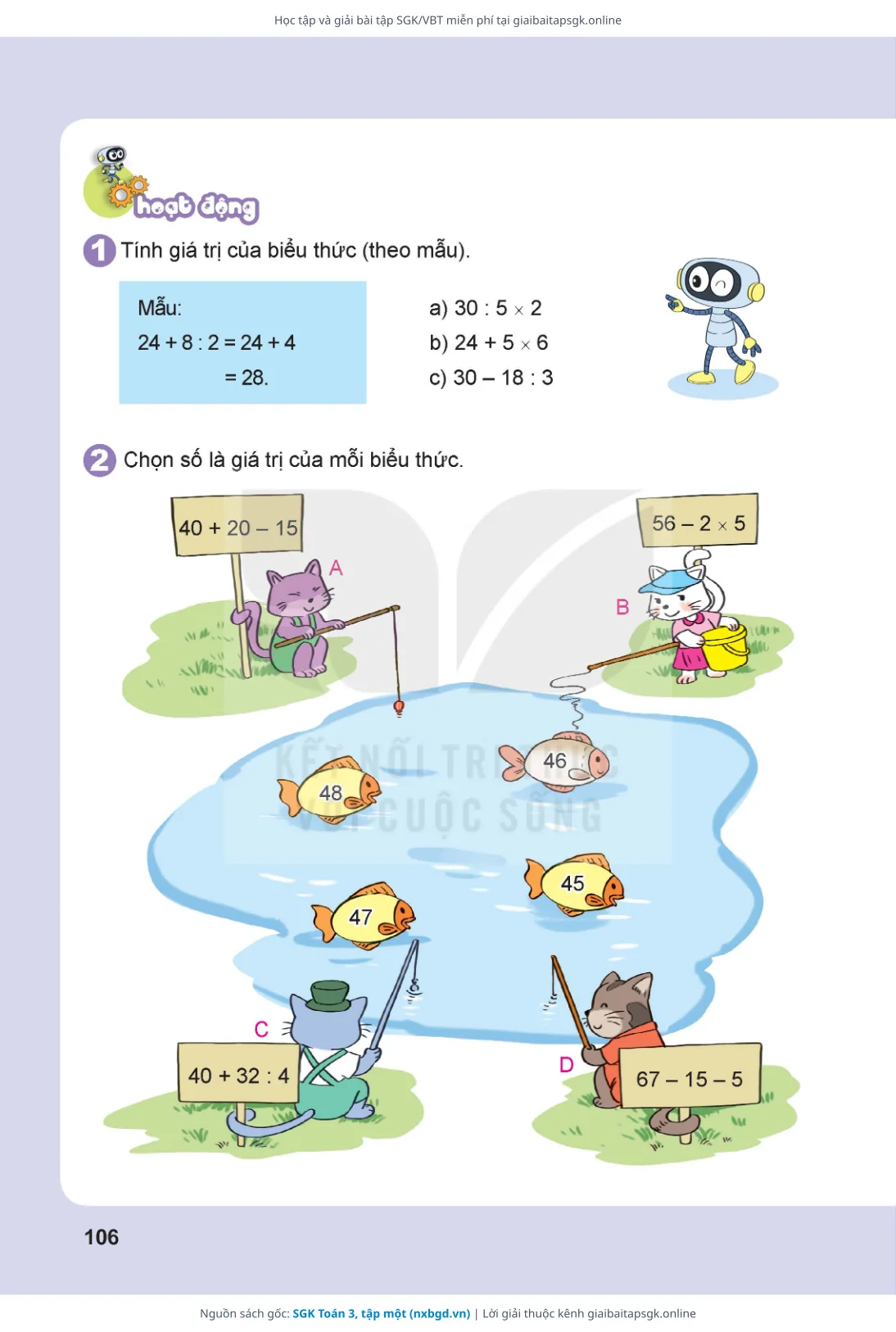 Trang 107 sách giáo khoa SGK Toán 3, tập một thu nhỏ
