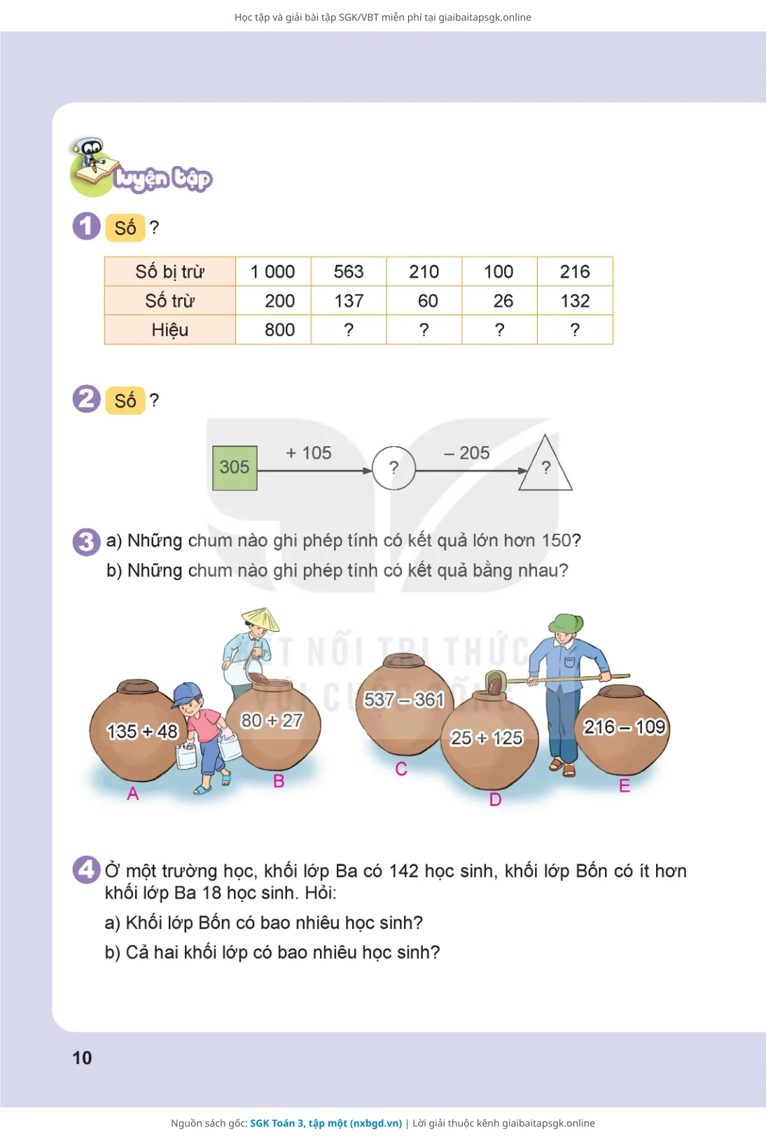 Trang 11 sách giáo khoa SGK Toán 3, tập một thu nhỏ
