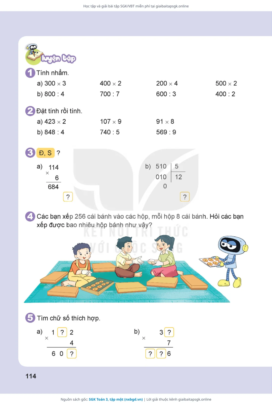 Trang 115 sách giáo khoa SGK Toán 3, tập một thu nhỏ