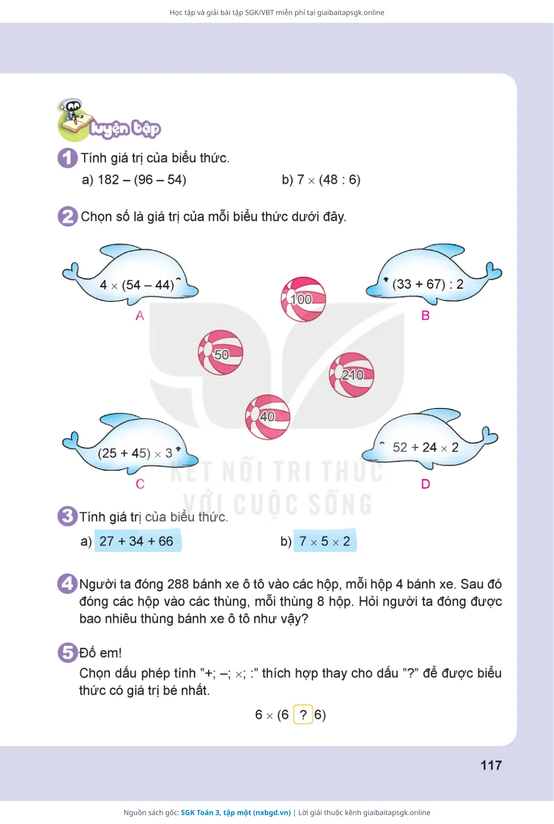 Trang 118 sách giáo khoa SGK Toán 3, tập một thu nhỏ
