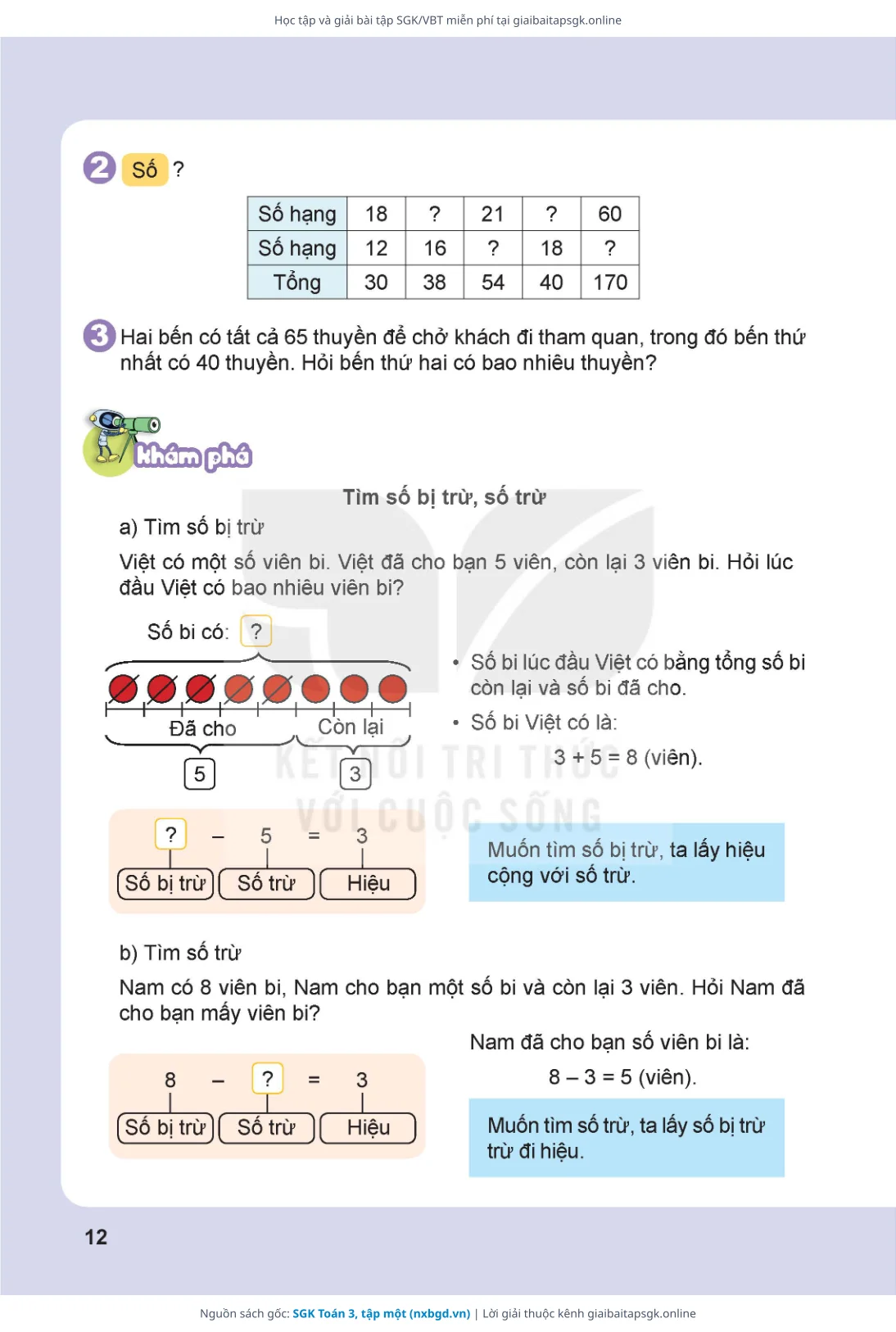Trang 13 sách giáo khoa SGK Toán 3, tập một thu nhỏ