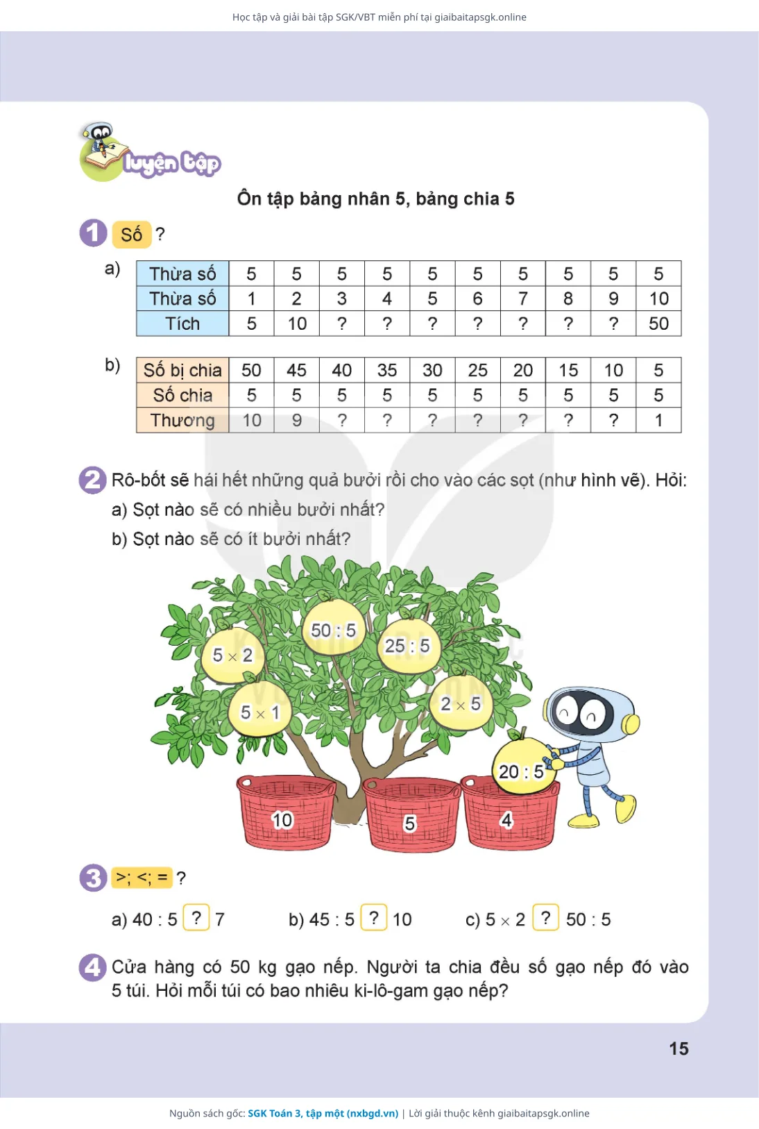 Trang 16 sách giáo khoa SGK Toán 3, tập một thu nhỏ