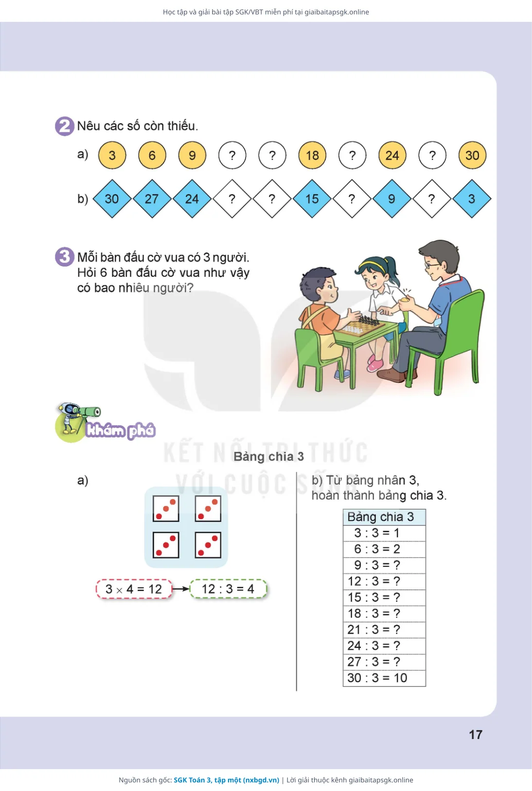 Trang 18 sách giáo khoa SGK Toán 3, tập một thu nhỏ