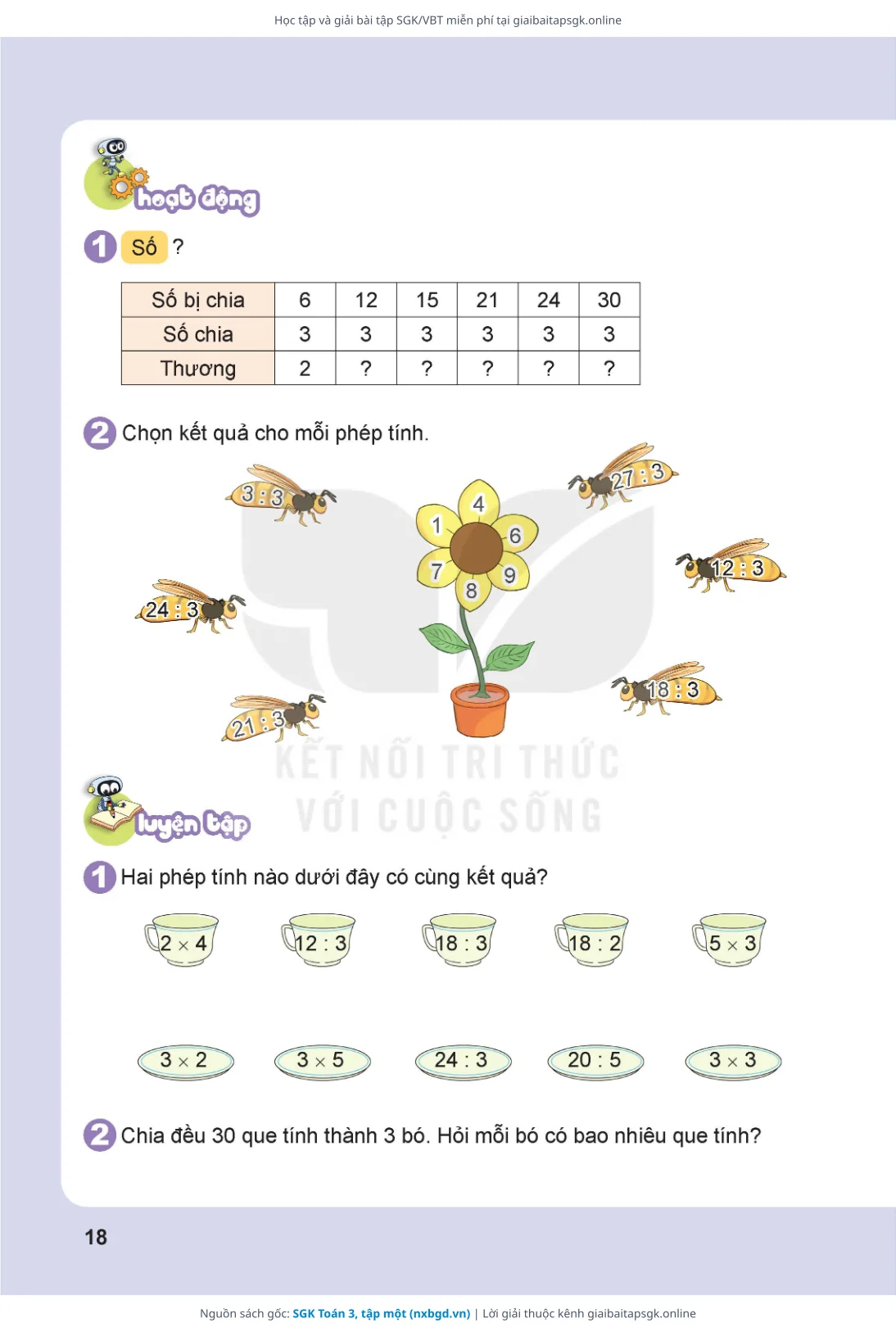 Trang 19 sách giáo khoa SGK Toán 3, tập một thu nhỏ