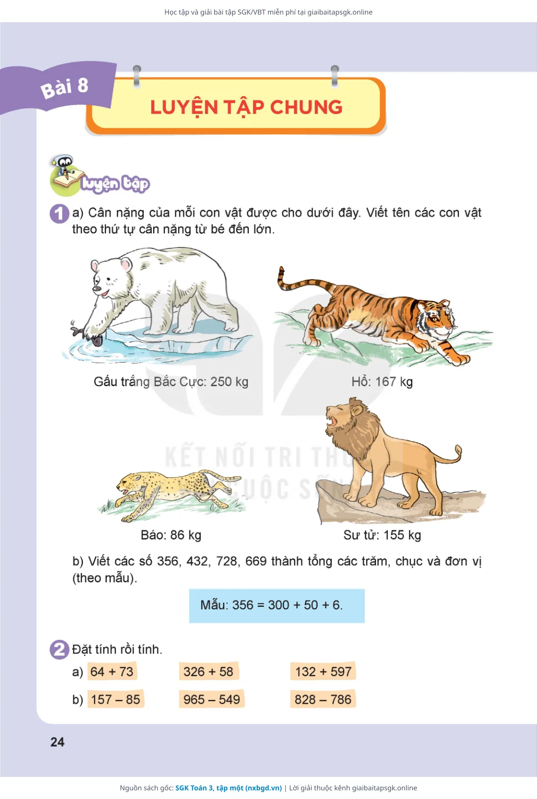 Trang 25 sách giáo khoa SGK Toán 3, tập một thu nhỏ