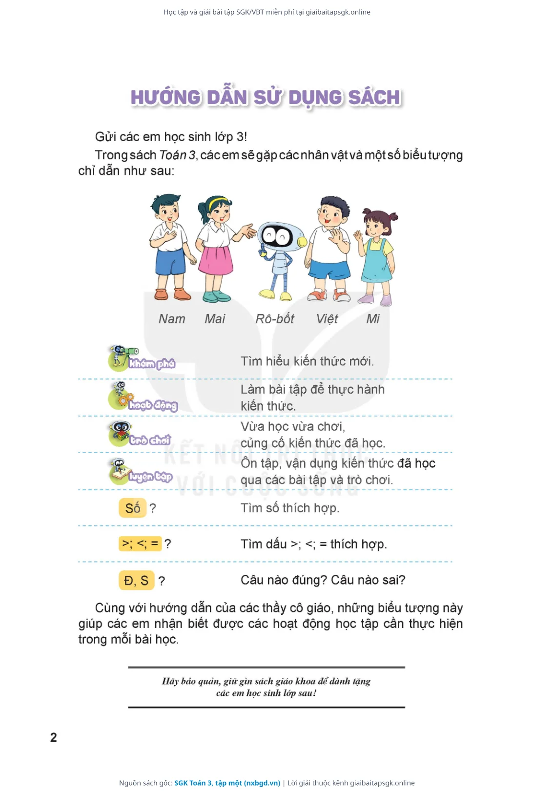 Trang 3 sách giáo khoa SGK Toán 3, tập một thu nhỏ