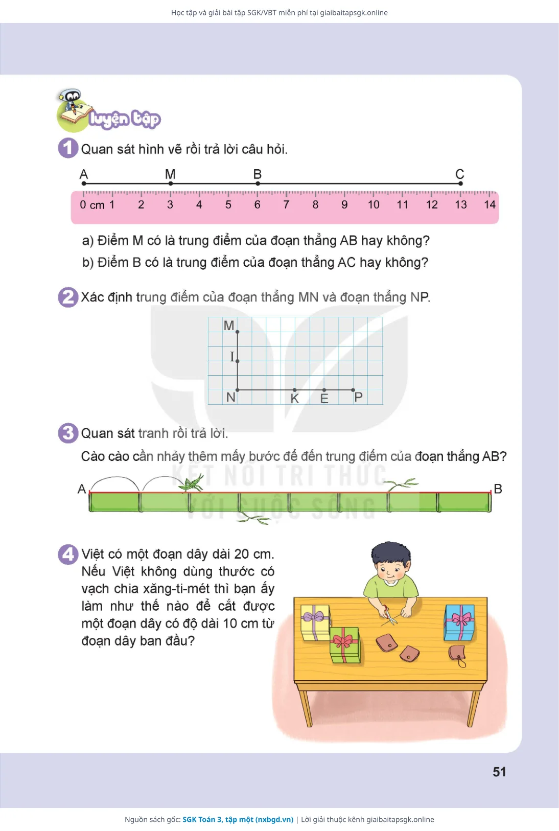 Trang 52 sách giáo khoa SGK Toán 3, tập một thu nhỏ