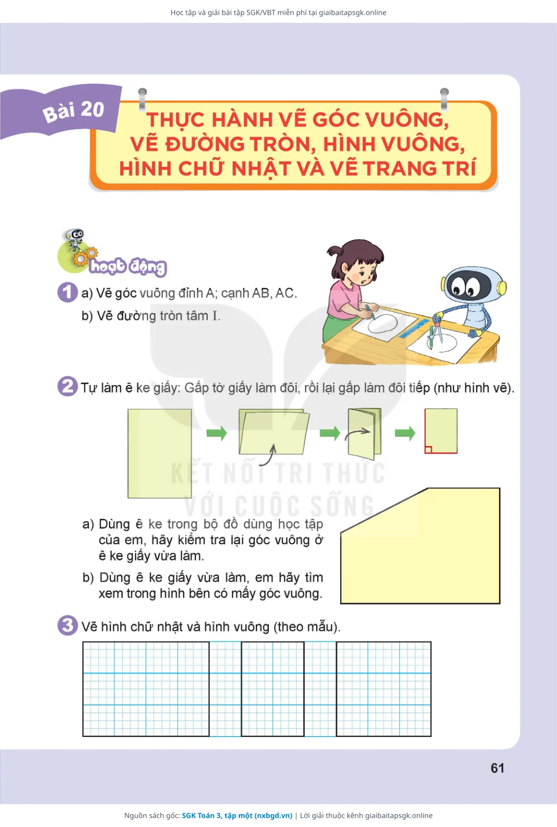 Trang 61 sách giáo khoa SGK Toán 3, tập một bản chuẩn