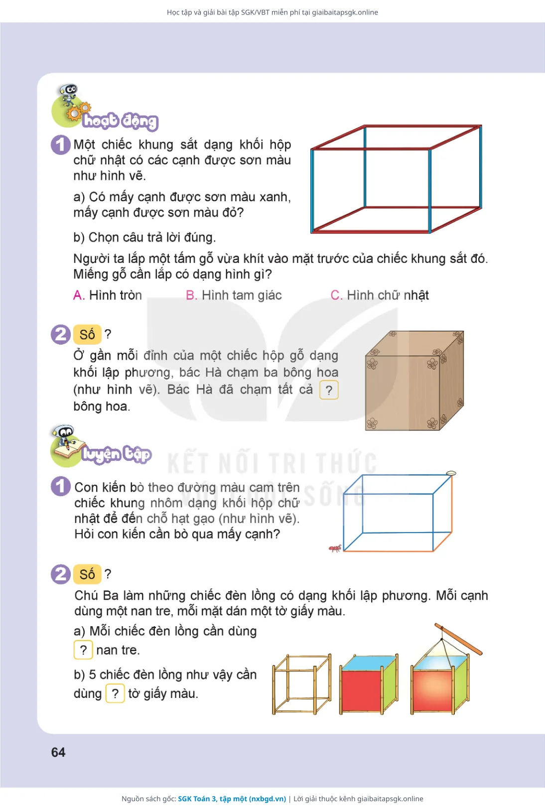 Trang 65 sách giáo khoa SGK Toán 3, tập một thu nhỏ