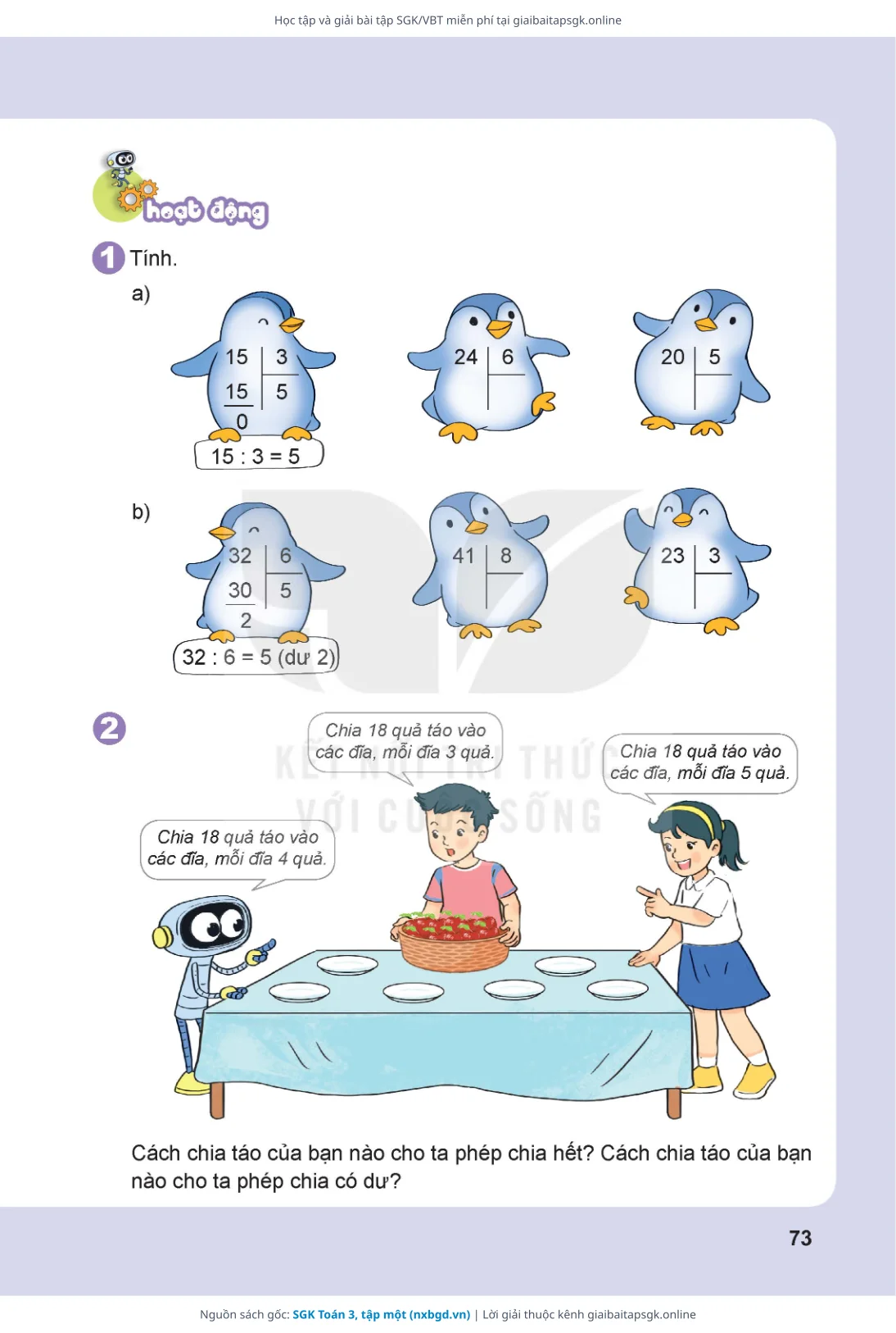 Trang 74 sách giáo khoa SGK Toán 3, tập một thu nhỏ