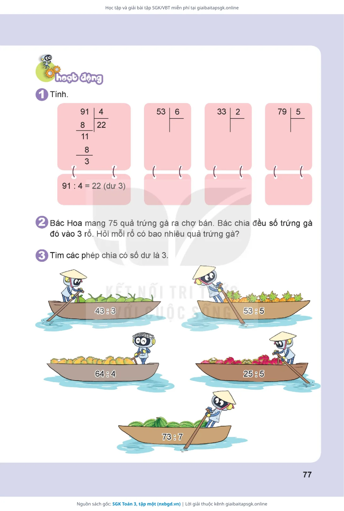 Trang 78 sách giáo khoa SGK Toán 3, tập một thu nhỏ