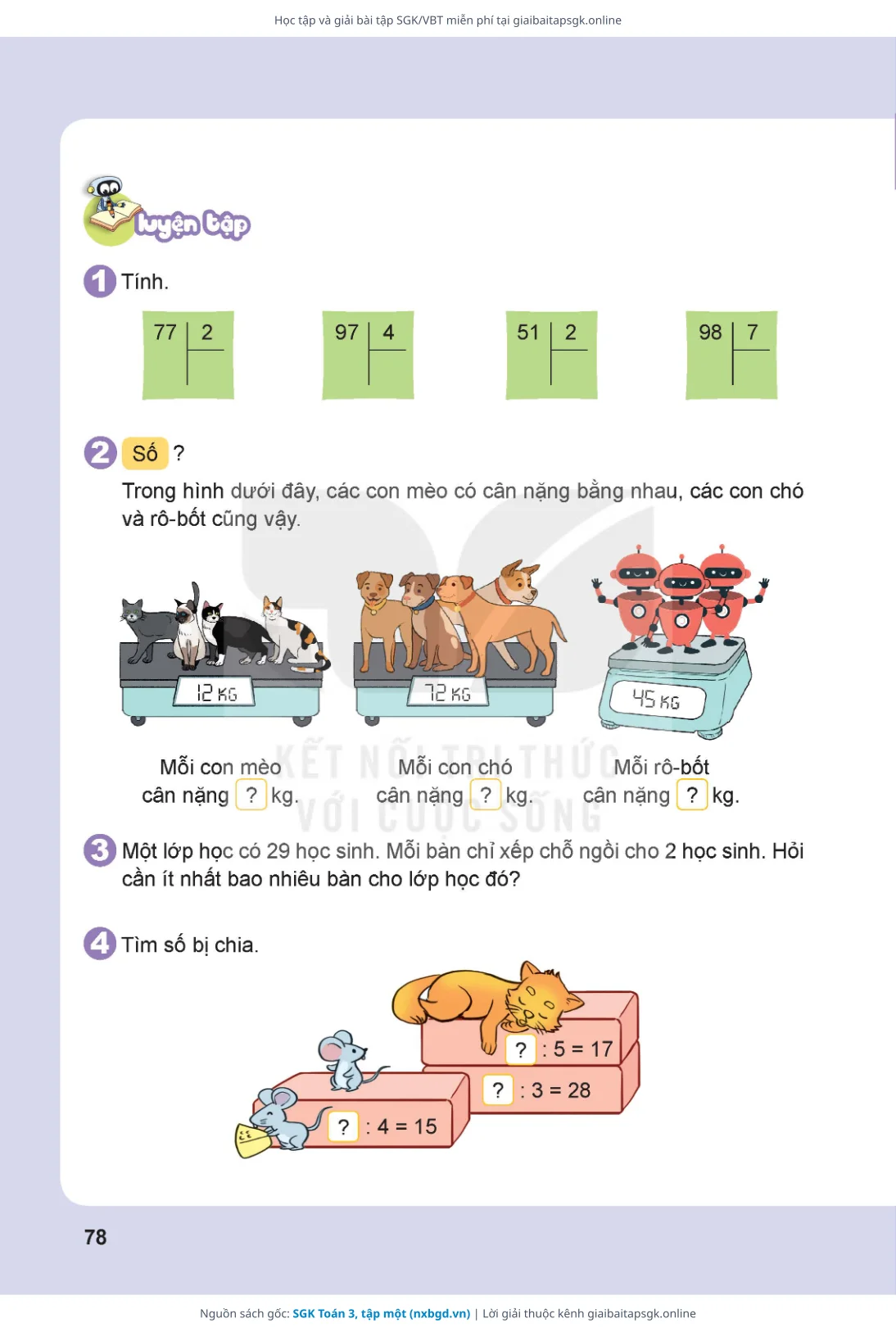 Trang 79 sách giáo khoa SGK Toán 3, tập một thu nhỏ