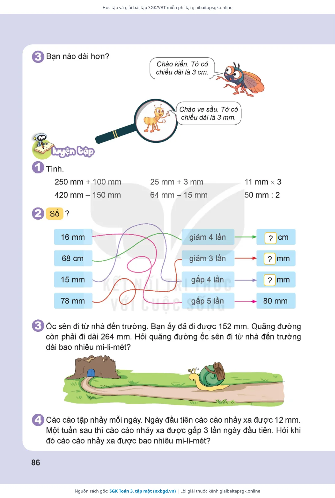 Trang 87 sách giáo khoa SGK Toán 3, tập một thu nhỏ