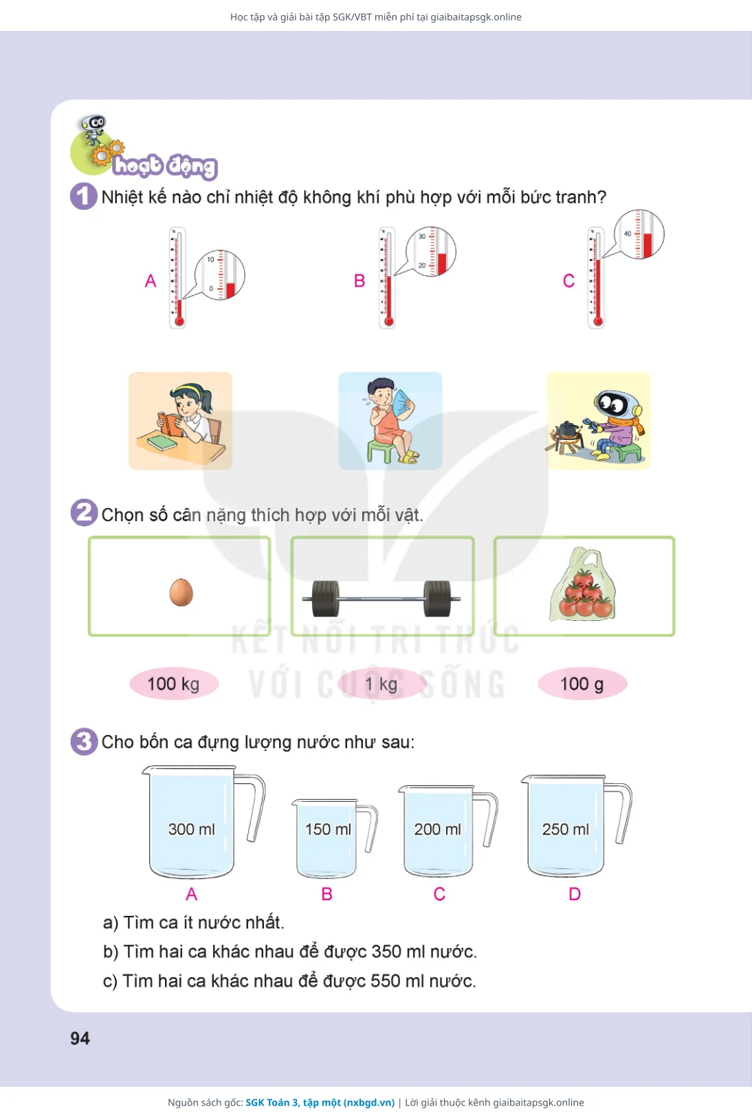 Trang 95 sách giáo khoa SGK Toán 3, tập một thu nhỏ