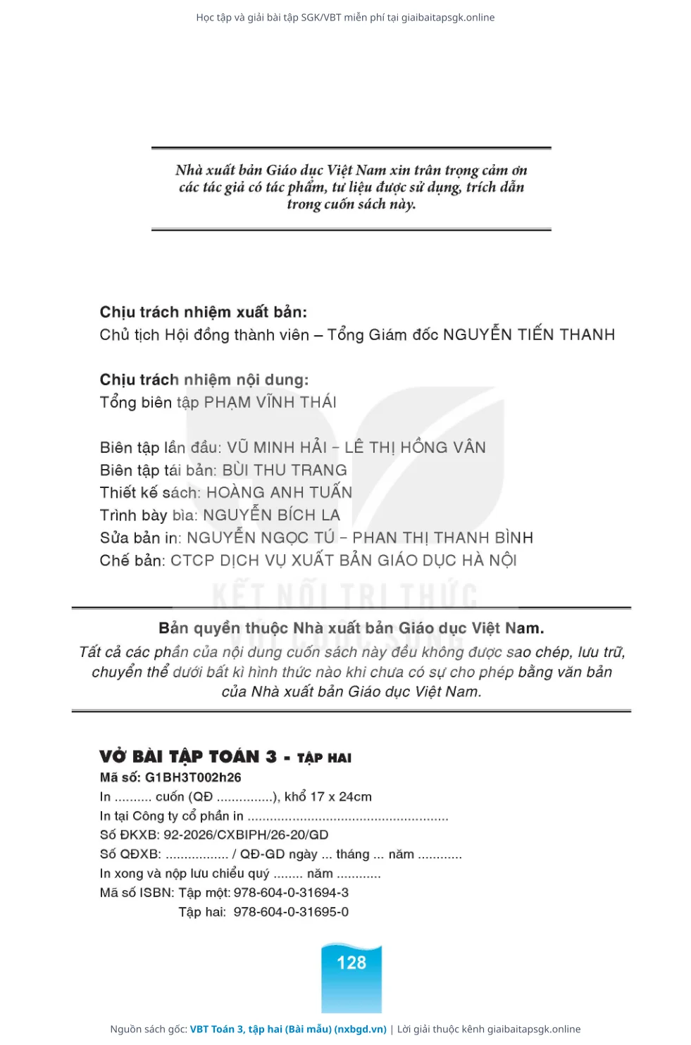 Trang 8 sách giáo khoa VBT Toán 3, tập hai (Bài mẫu) thu nhỏ