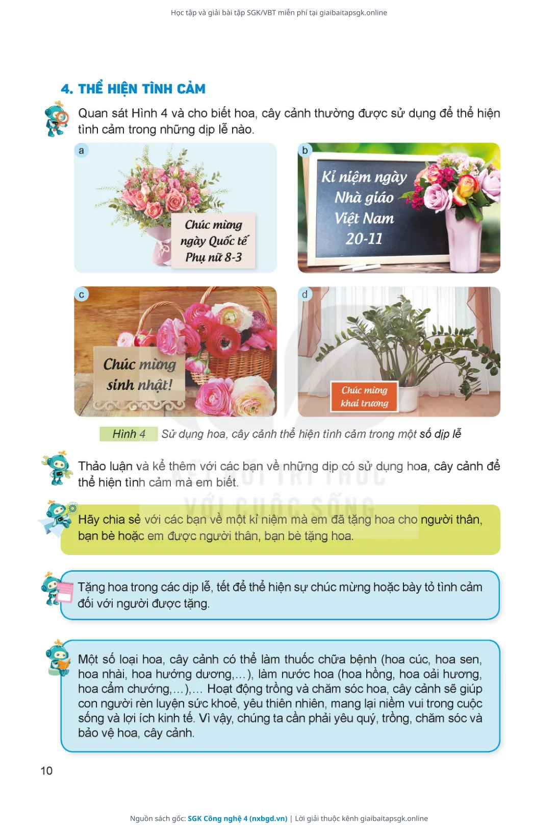 Trang 11 sách giáo khoa SGK Công nghệ 4 thu nhỏ