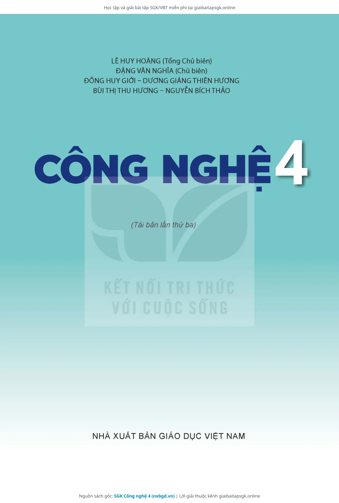 Trang 2 sách giáo khoa SGK Công nghệ 4 thu nhỏ