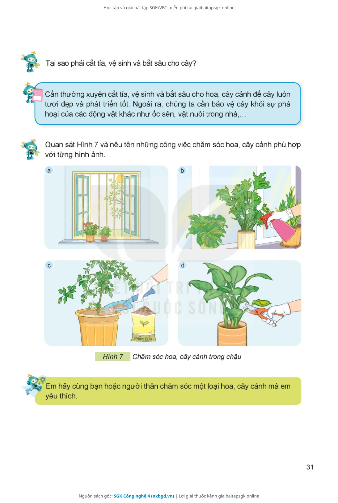 Trang 32 sách giáo khoa SGK Công nghệ 4 thu nhỏ