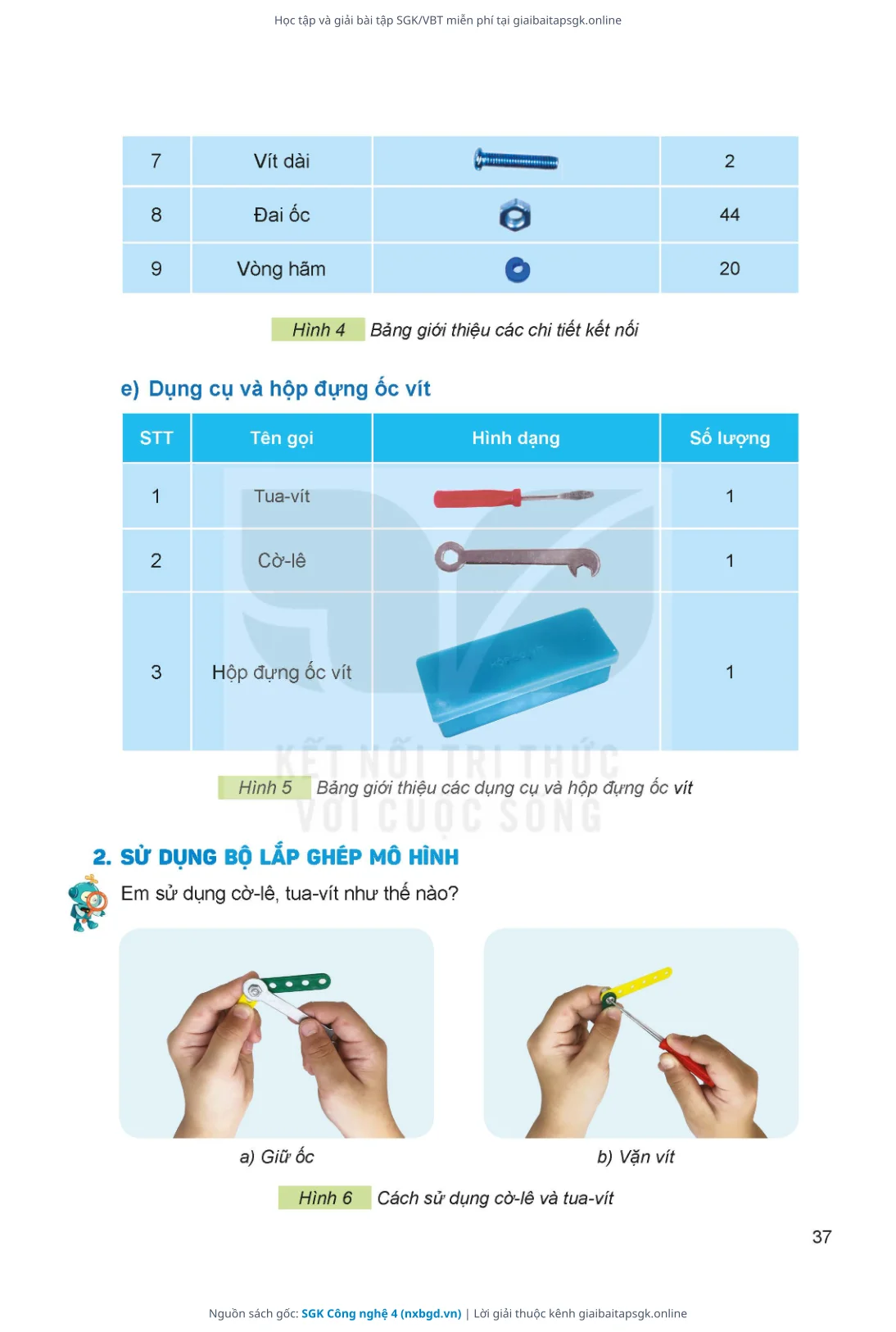 Trang 38 sách giáo khoa SGK Công nghệ 4 thu nhỏ