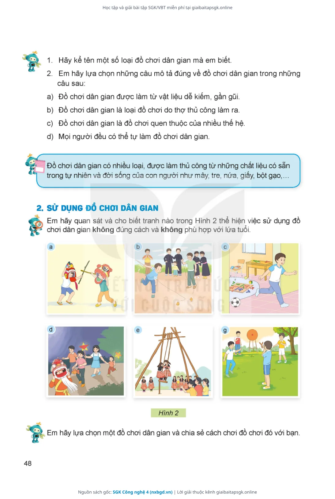 Trang 49 sách giáo khoa SGK Công nghệ 4 thu nhỏ