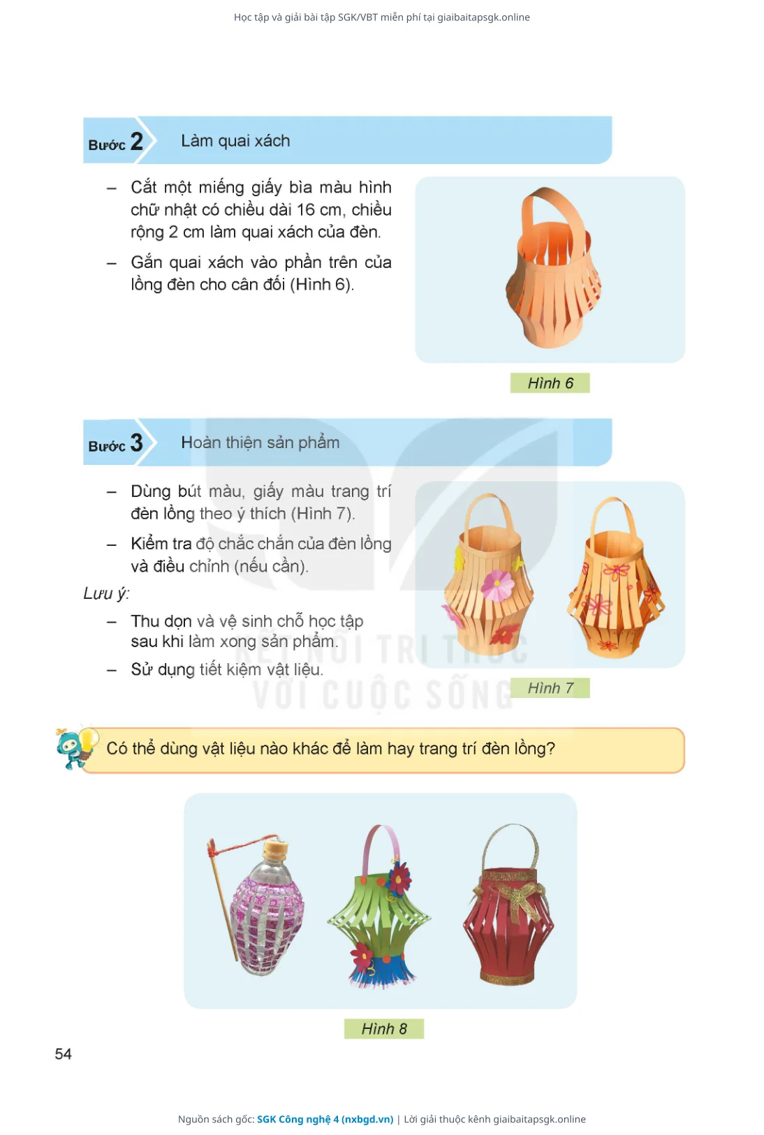 Trang 55 sách giáo khoa SGK Công nghệ 4 thu nhỏ