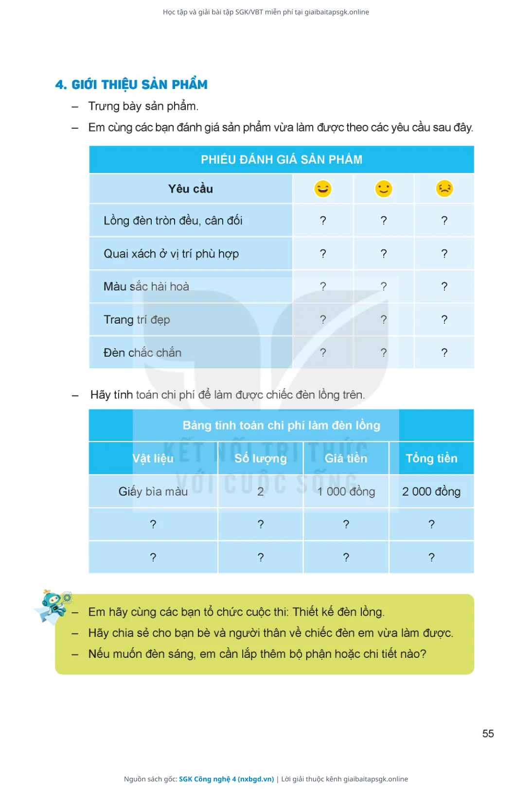Trang 56 sách giáo khoa SGK Công nghệ 4 thu nhỏ