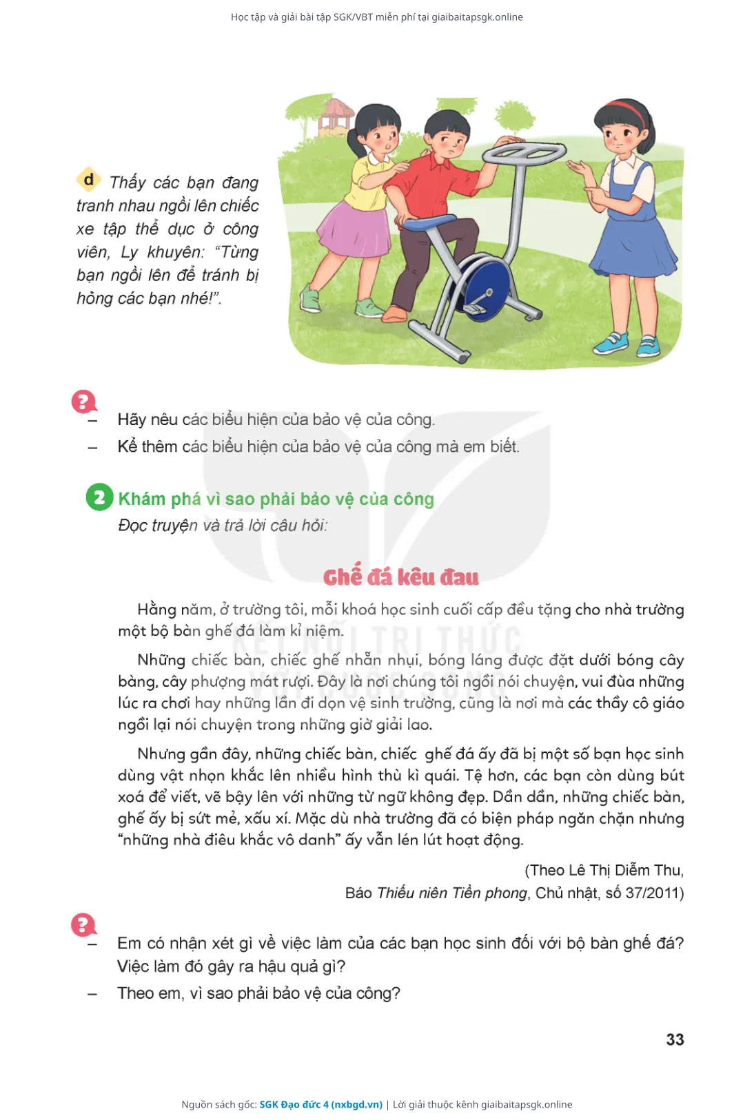 Trang 34 sách giáo khoa SGK Đạo đức 4 thu nhỏ