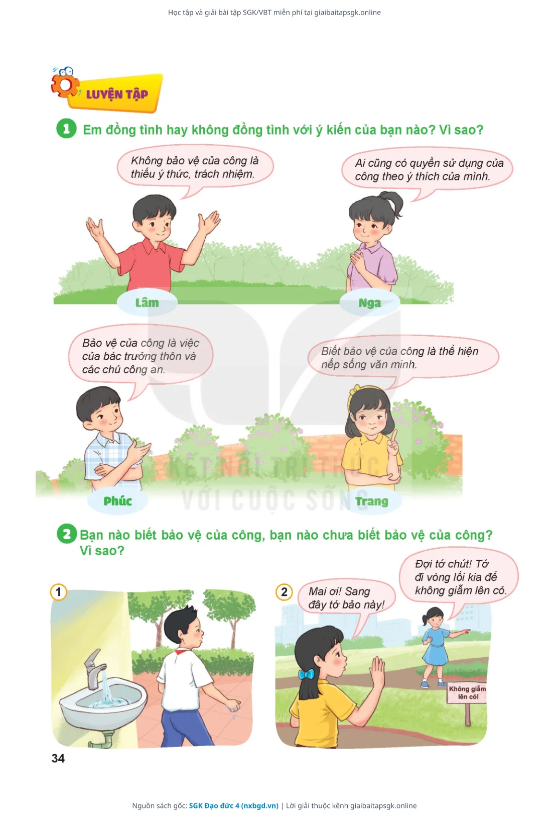Trang 35 sách giáo khoa SGK Đạo đức 4 thu nhỏ