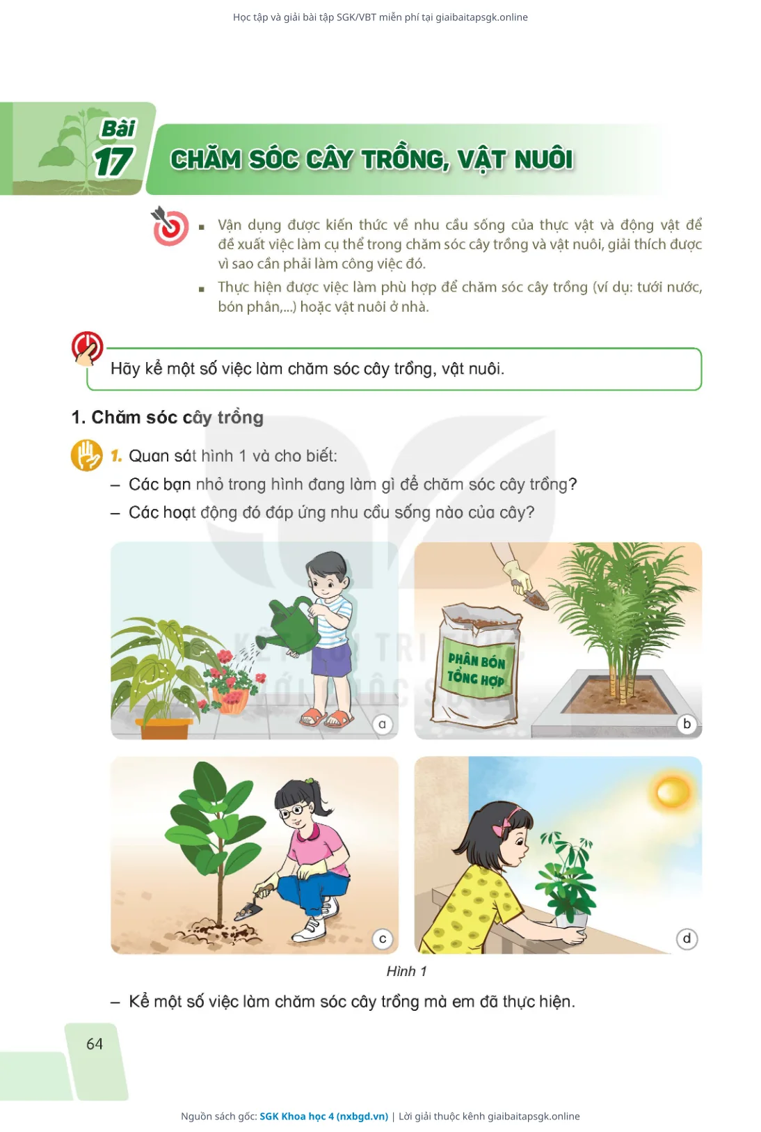 Trang 61 sách giáo khoa SGK Khoa học 4 thu nhỏ